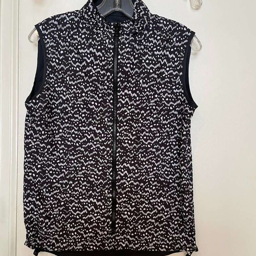 PETER MILLAR VEST E4 WIND SMALL BLACK WHITE REVERSIBLE